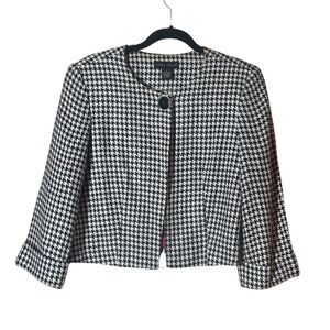Larry Levine Monochrome Houndstooth Blazer